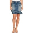 thumbnail image 1 of Vintage America Womens Rena Straight Ruffle Denim Skirt, 1 of 4
