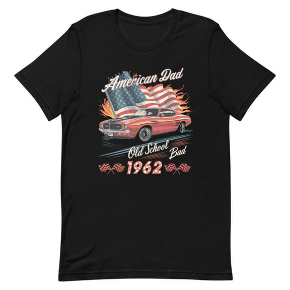 Vintage American Dad 1962 Old School,Muscle Car Graphic Shirt, Birthyear Tee (L)