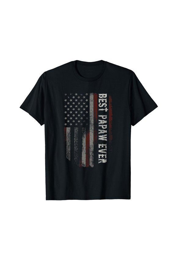Vintage American Flag Best Papa Ever T-Shirt for Father's Day Gift