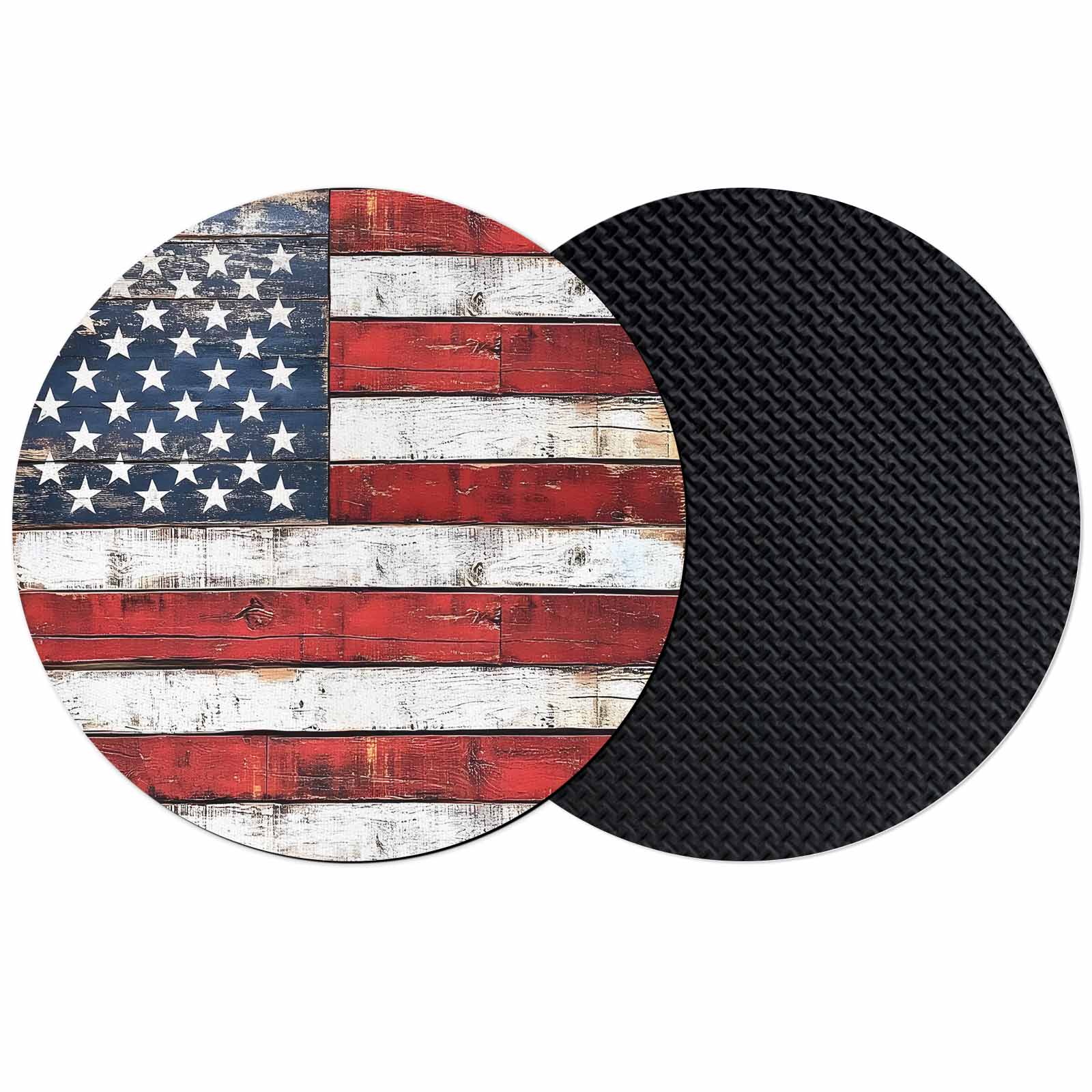 Vintage American Flag Coasters Set of 2, Country Wooden USA Flag ...
