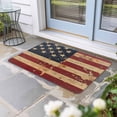 thumbnail image 1 of Vintage American Flag Door Mat Indoor Outdoor, Retro US Flag White Red Blue Non Slip Welcome Mat with Rubber Backing, Absorbent Fabric Front Door Mats Entryway Rug for Home Patio Entrance 18"x30", 1 of 9