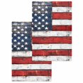 thumbnail image 1 of Vintage American Flag Hand Towels Set, Waffle Weave Kitchen Towels 2 Pieces, Country Wooden USA Flag Microfiber Hair Face Bath Tea Towel Absorbent Quick Drying Cleaning Dish Cloths, 15.7"x23.6", 1 of 7