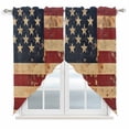 thumbnail image 1 of Vintage American Flag Kitchen Window Curtains, Swag Curtains Valance for Bedroom Living Room Bathroom, Retro US Flag White Red Blue Rod Pocket Window Treatment Curtain Block Drapes 2 Panels 36"x36", 1 of 9