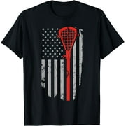 Vintage American Flag Lacrosse Youth Apparel, Boys Men USA T-Shirt