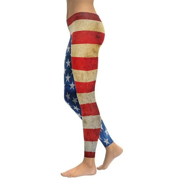 Vintage American Flag Leggings Size: XS for Women | FIERCEPULSE