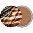 thumbnail image 1 of Vintage American Flag Novelty Circle Coaster Set of 4 CC-1872 3.5" Coaster (Sets of 4) (CC), 1 of 1