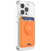 PopSockets Phone Wallet for MagSafe, Phone Card Holder with Grip, Orange - Canteloupe