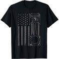 thumbnail image 1 of Vintage American Flag Piston Funny Muscle Car Mechanic Gift T-Shirt, 1 of 3