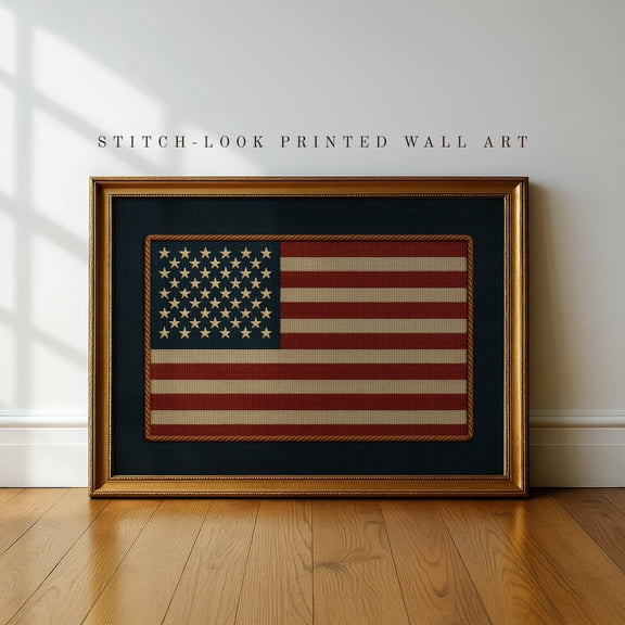 Vintage American Flag Rustic USA Decor Print Unframed Paper Print