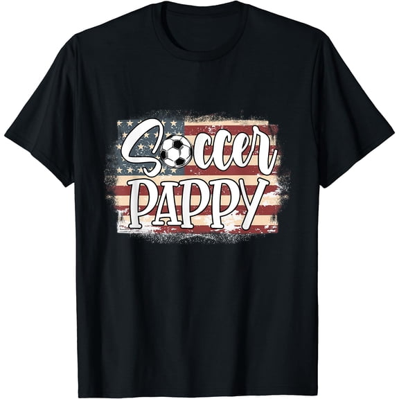 Vintage American Flag Soccer Pappy T-Shirt, Vintage Birthday Gift