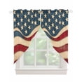 thumbnail image 1 of Vintage American Flag Swag Valances for Windows, Blue Red White Star US Flag Rod Pocket Sheer Valances for Large Windows, Swag Toppers Light Filtering for Kitchen Living Room 2 Panels 36''x63'', 1 of 6