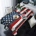 thumbnail image 1 of Vintage American Flag Tablecloth Rectangle Table Cloths 54x108 , Waterproof Tablecloth Outdoor Table Cloth, Country Wooden USA Flag Washable Table Cover for Kitchen Dining Party, 1 of 8