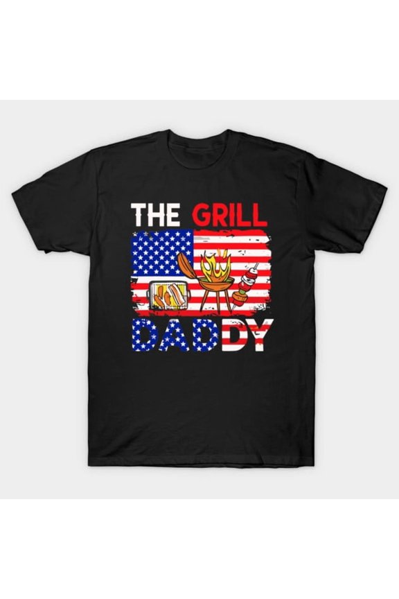 Vintage American Flag The Grill Dad Gift BBQ Grilling Father's Day Smoker Unisex T-Shirt