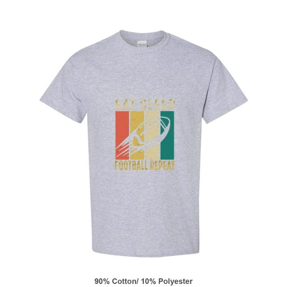 Vintage American Gameday Fan Quote Eat Sleep Football Repeat Unisex T-Shirt, up to size 5XL