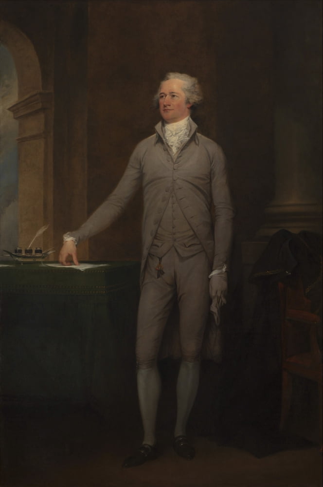 Vintage American History painting of Alexander Hamilton Canvas Art - John ParrotStocktrek Images (23 x 34)
