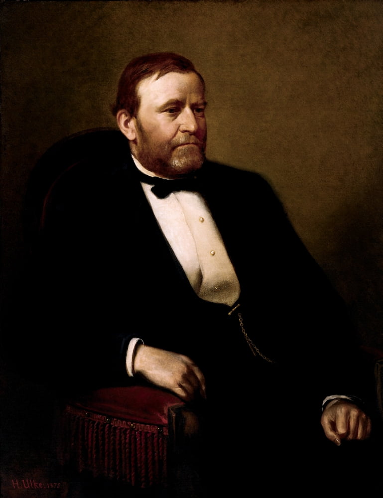 Vintage American History painting of President Ulysses S Grant Canvas Art - John ParrotStocktrek Images (25 x 33)