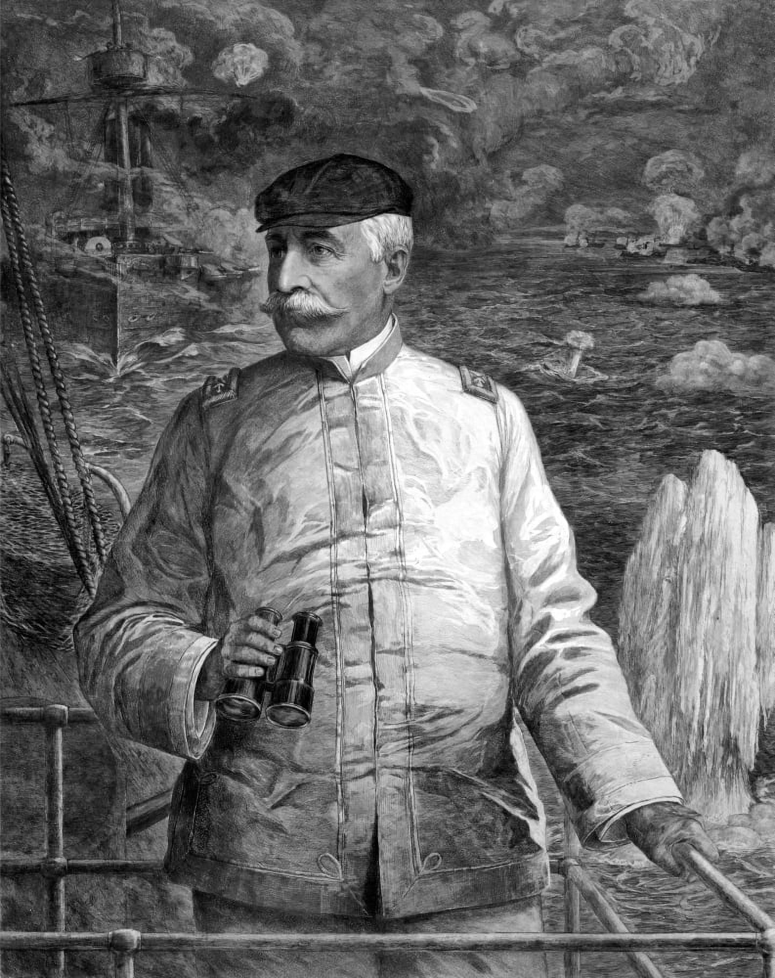 Vintage American History print of Admiral George Dewey Canvas Art - John ParrotStocktrek Images (26 x 32)