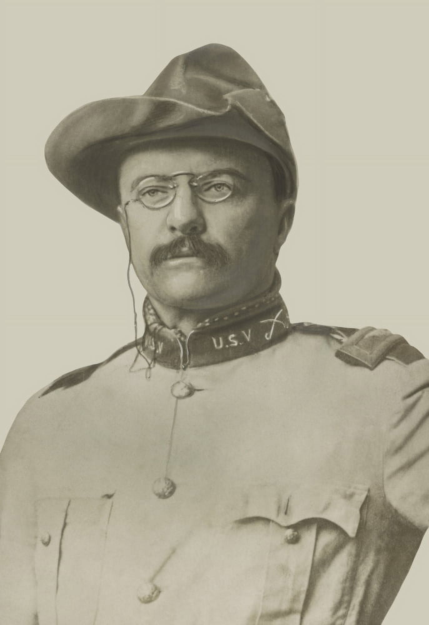 Vintage American History print of Colonel Theodore Roosevelt Canvas Art - John ParrotStocktrek Images (12 x 17)
