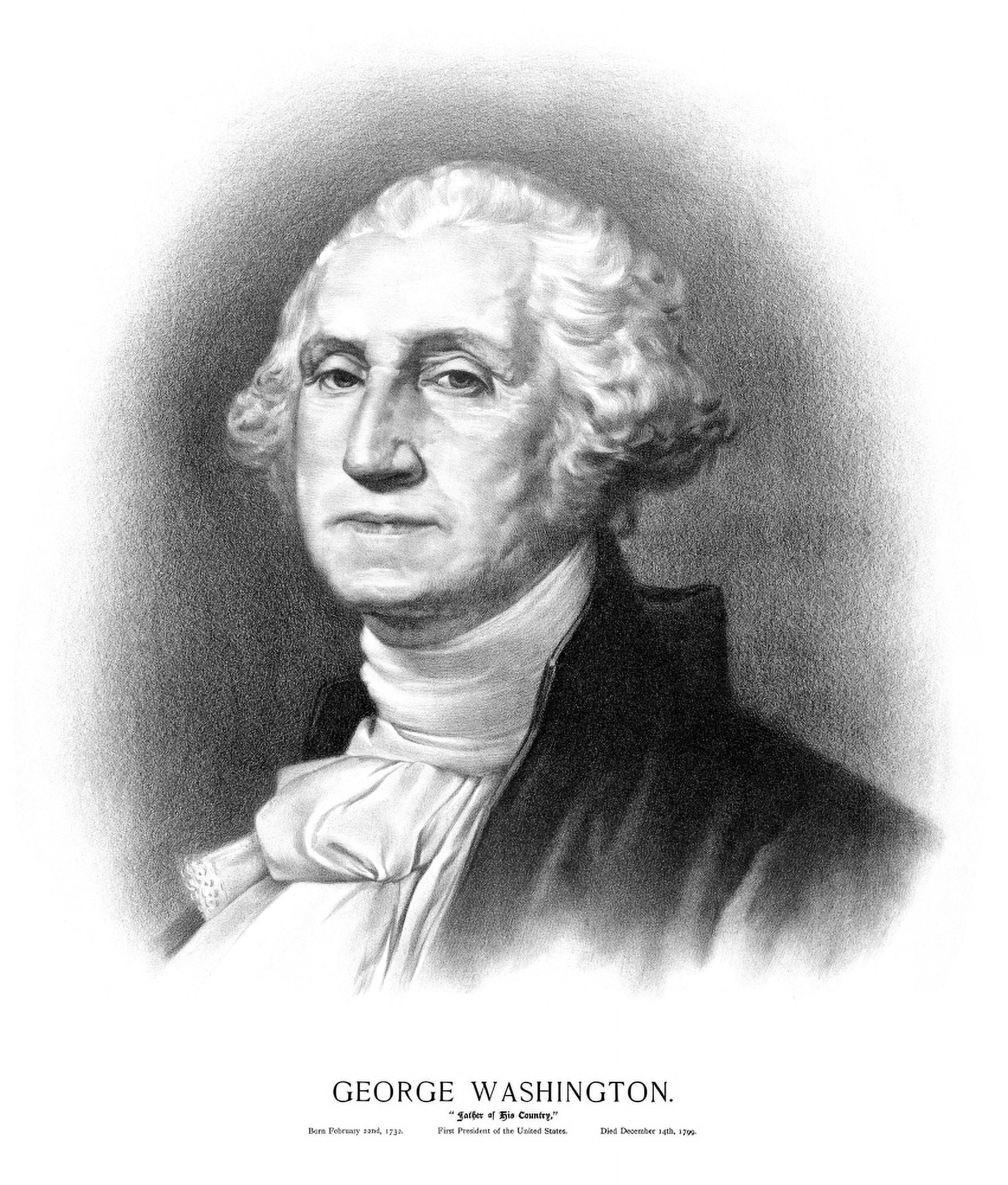 Vintage American History print of the bust of President George Washington Canvas Art - John ParrotStocktrek Images (13 x 16)