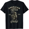thumbnail image 1 of Vintage American Motorcycle Indian for Old Biker Gifts Shirt T-Shirt Black 3X-Large, 1 of 4