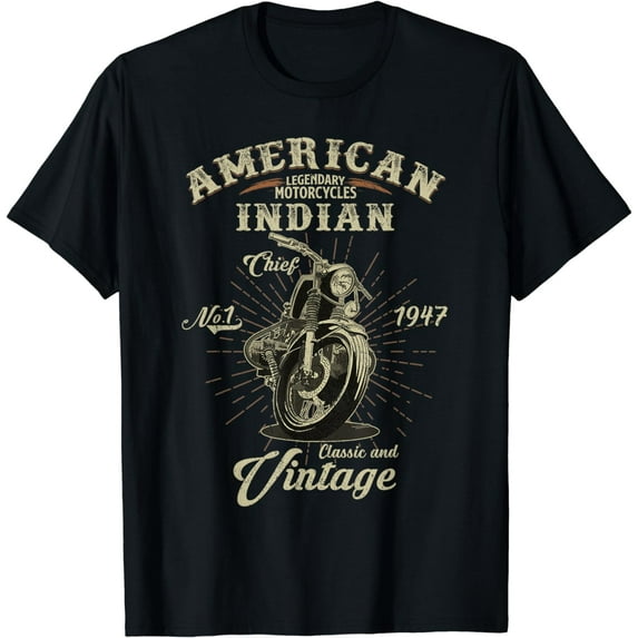 Vintage American Motorcycle Indian for Old Biker Gifts Shirt T-Shirt