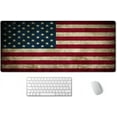 thumbnail image 1 of Vintage American Patriotic US Flag Mouse Pad 35.4 x 15.7 Inch XXL Full Desk Mousepad Extended Large Non-Slip Rubber Base Waterproof Big Keyboard Mat with Stitched Edges for Gaming and Office, 1 of 6
