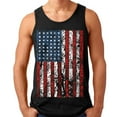 thumbnail image 1 of Vintage American USA Flag Distressed Printed Men's Tank Top Color Black Small, 1 of 2