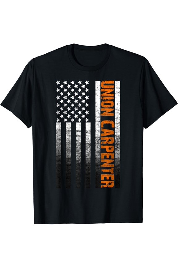 Vintage American USA Flag Union Carpenter WoodWorking Gift T-Shirt