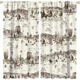 thumbnail image 1 of Vintage American Wilderness Western Cowboy Blackout Curtains for Bedroom,Sketch Style Western Cowboy Cacti Room Darkening Window Curtains with Rod Pocket - 2 Panels 84" L x 42" W, 1 of 6