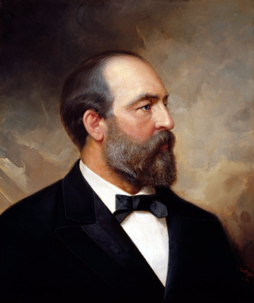 Vintage American history painting of President James Garfield Canvas Art - John ParrotStocktrek Images (13 x 16)