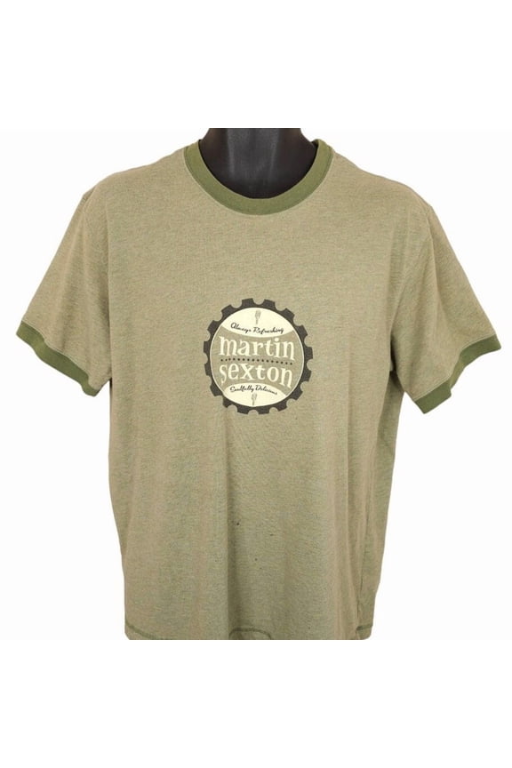 Vintage Americana Ringer T-Shirt, Retro Y2K Music Graphic Tee, Classic Green Band Style Shirt, Casual Streetwear