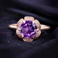 thumbnail image 1 of Vintage Amethyst Floral Ring, Art Deco Engagement Ring, Women Diamond Stacking Ring, Birthday Gift For Love, Rose Gold Personalized Jewelry, 1 of 2