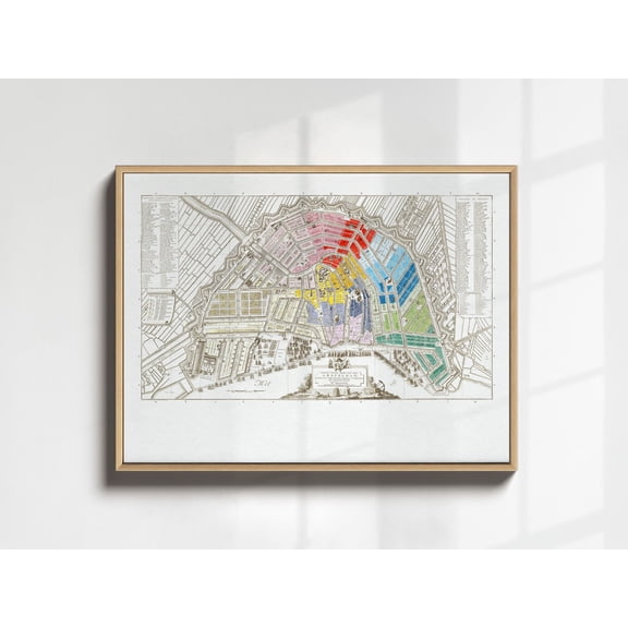 Vintage Amsterdam Map Poster, Amsterdam City Wall Art , Vintage Map Of Amsterdam Poster, History Buff Gift, Antique Dutch Map Art, Unframed Poster Size 12x18