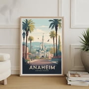Vintage Anaheim California Travel Poster   Retro Adventure Wall Art Vintage Style, Poster Only