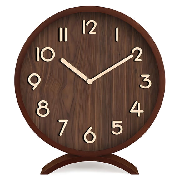 Vintage Analog Desk Clock Silent Non-Ticking Quartz Movement 5.2 Inch Small Bedroom Clock Distressed Metal Frame Classic Table Decor for Office Living Room