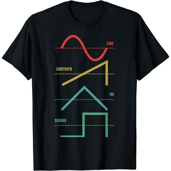 Vintage Analog Synthesizer Techno Waveform - Synth Nerd T-Shirt