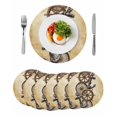 thumbnail image 1 of Vintage Anchor Nautical Round 13 Inch Placemats Set of 6, Coastal Compass Brown HeatResistant Non Slip Place Mats for Dining Table, Wipeable Braided Kitchen Table Mats for Housewarming, 1 of 9