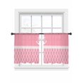 thumbnail image 1 of Vintage Anchor Texture Sheer Curtains 54 Inch Long 2 Panels, Pink White Geometric Classic Stripes Light Filtering Rod Pocket Curtains, Sheer Voile Drapes for Living Room Bedroom, 52"x54", 1 of 8
