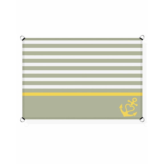 Vintage Anchor Texture Sun Shade Sail 8'X10' Sage Green Stripes Geometric Classic UV Block Outdoor Sail Shades Breathable Waterproof Rectangular Sunshade for Patio Garden Pool Pergola Porch