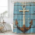thumbnail image 1 of Vintage Anchor Waterproof Fabric Shower Curtain,Coastal Nautical Blue Brown Wooden Waterproof Fabric Shower Curtain for Bathroom Curtains Bathtubs Hotel Shower Curtains with 12 Hooks Extra Long 72x84, 1 of 8