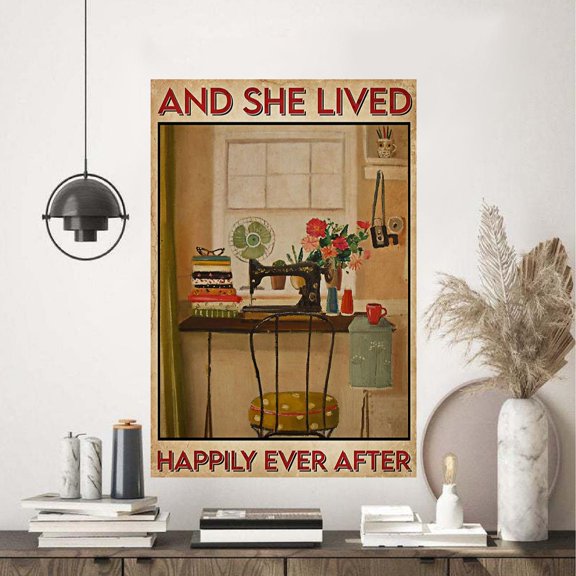 Vintage And She Lived Happily Ever After Poster 11 x 17 Inch Poster