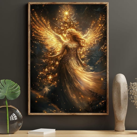 Vintage Angel Angelic Peaceful Christmas Christian Spring Poster
