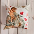 thumbnail image 1 of Vintage Angel on Flower Bicycle | Valentine Gift Ideas | Valentine Day Gift | Valentines Gift for Her | Throw Pillow | Decorative Valentines, 1 of 4