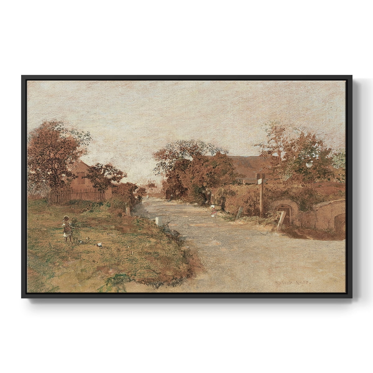 Vintage Animal Print-IX By Wexford Home Framed in Black Wood Gallery Wrapped Canvas 25 in. x 37 in.
