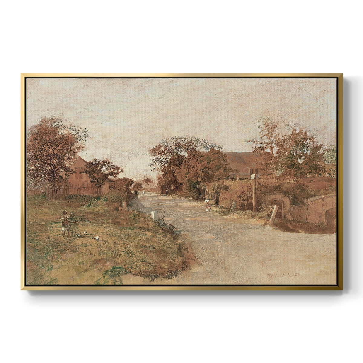 Vintage Animal Print-IX By Wexford Home Framed in Gold Wood Gallery Wrapped Canvas 17 in. x 25 in.