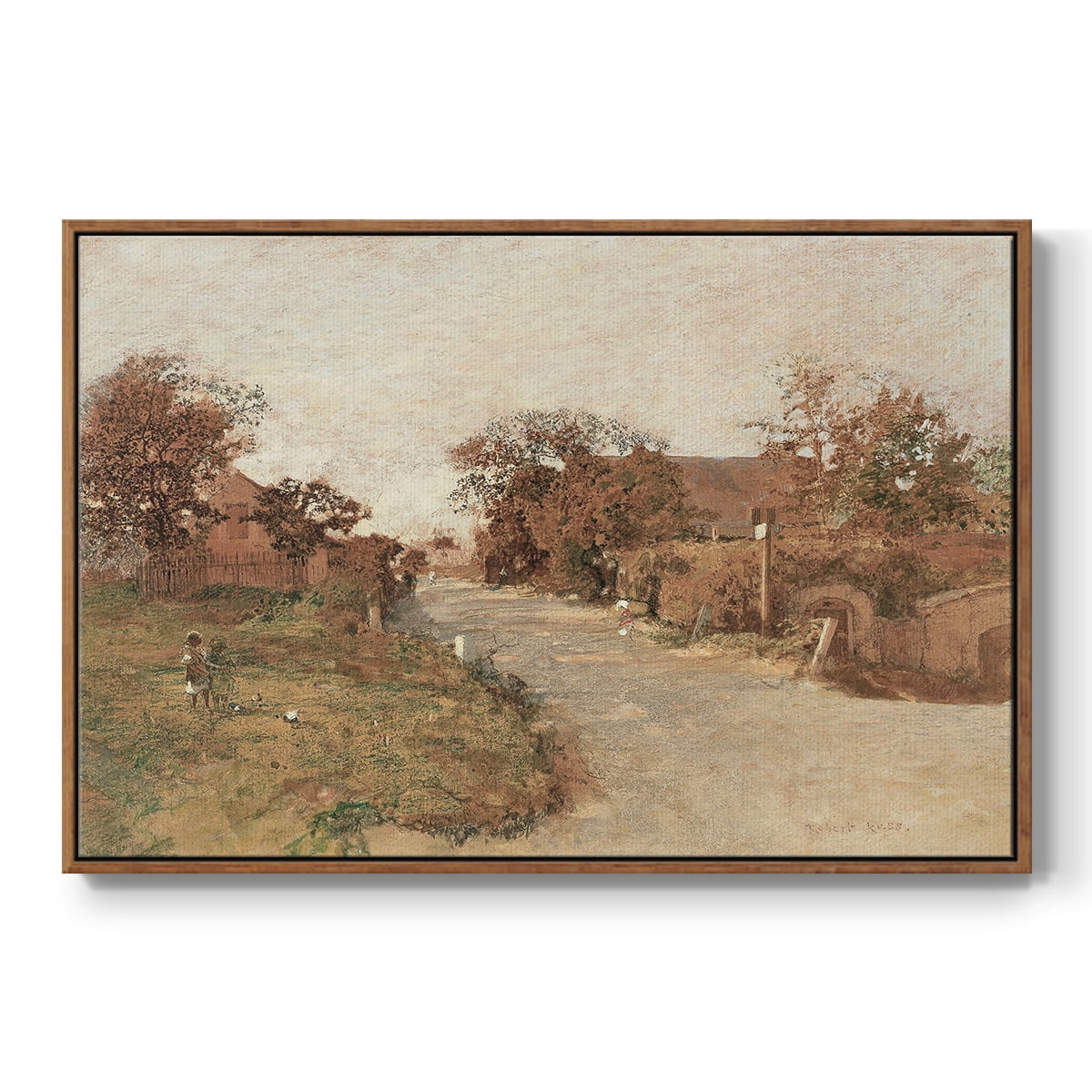 Vintage Animal Print-IX By Wexford Home Framed in Walnut Wood Gallery Wrapped Canvas 25 in. x 37 in.