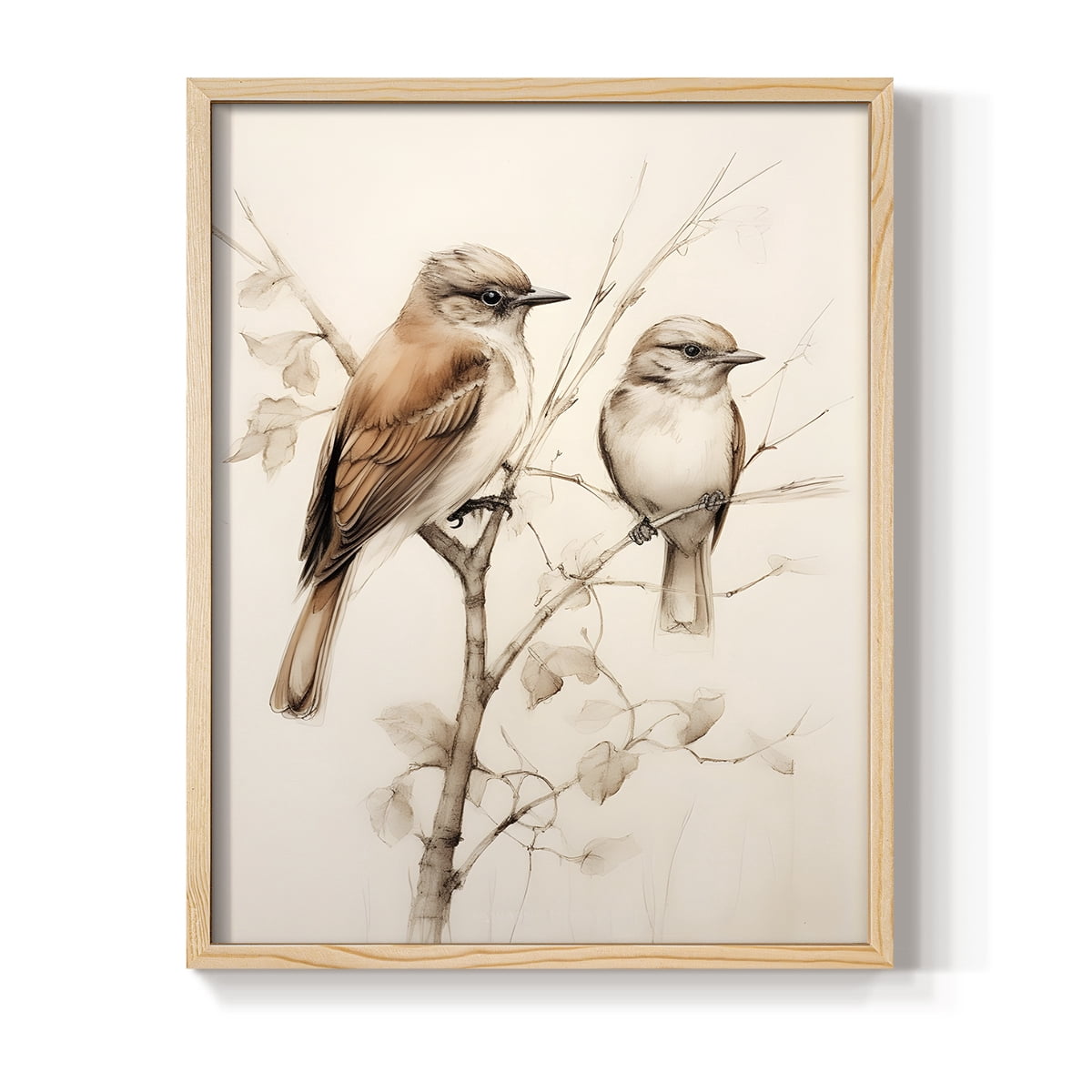 Vintage Animal Print LII - 14in. x 11in. Vintage Framed Print in Natural Wood Frame