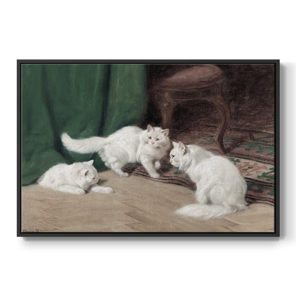 Vintage Animal Print-VI By Wexford Home Framed in Black Wood Gallery Wrapped Canvas 25 in. x 37 in.
