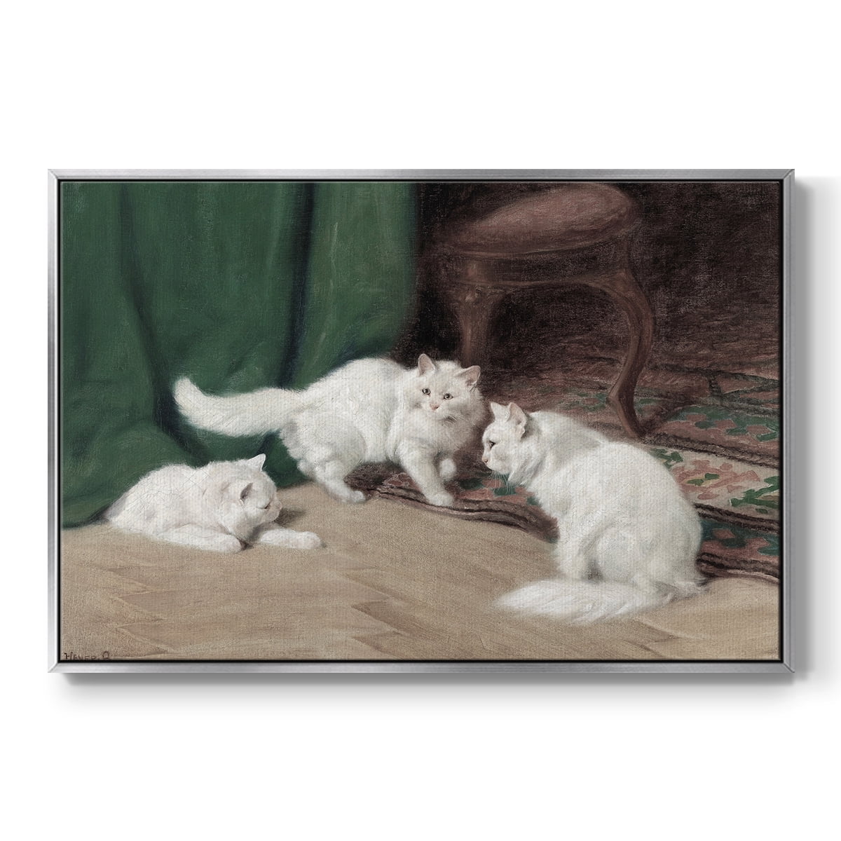 Vintage Animal Print-VI By Wexford Home Framed in Silver Wood Gallery Wrapped Canvas 27 in. x 41 in.