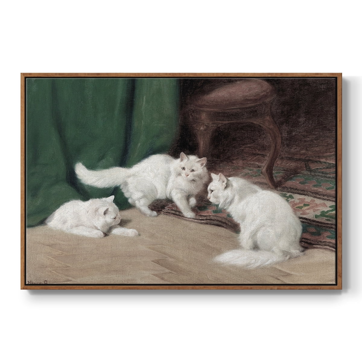 Vintage Animal Print-VI By Wexford Home Framed in Walnut Wood Gallery Wrapped Canvas 27 in. x 41 in.